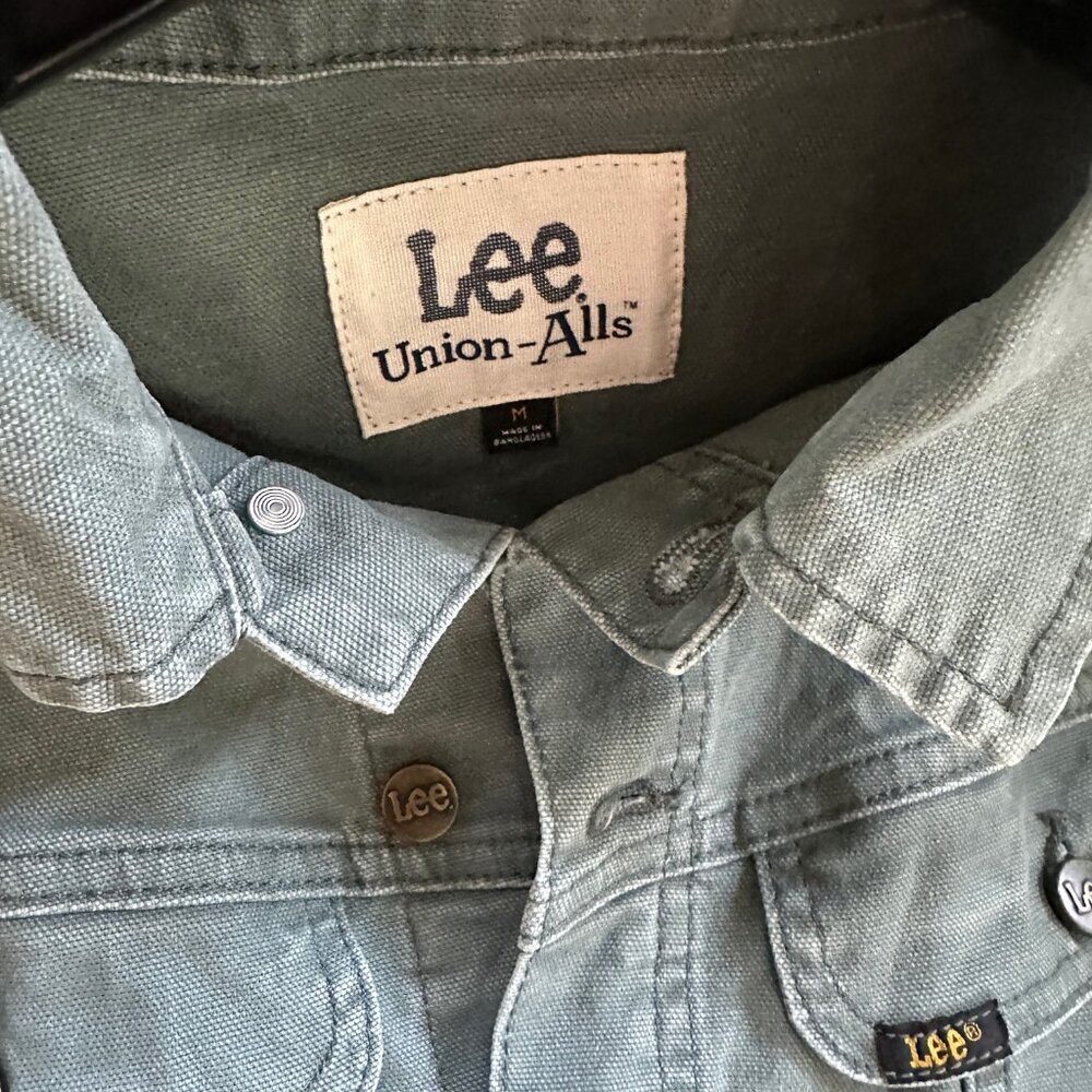 Lee Union Alls Denim Romper in Olive Green Medium - Picture 9 of 10